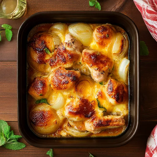 Pollo e Cipolla al Forno con Formaggio