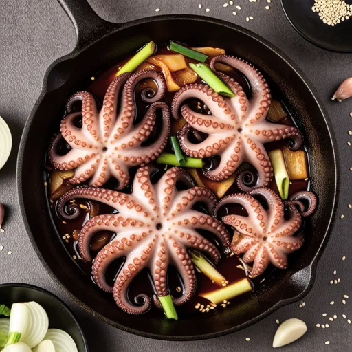 Stir-fried Octopus with Charcoal Flavor