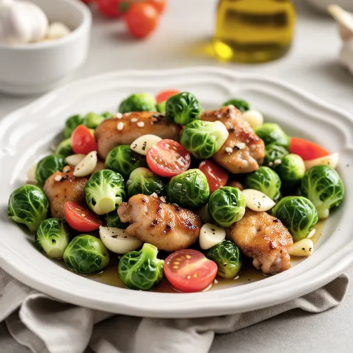 Chicken and Brussels Sprouts with Anchovy Stir-fry