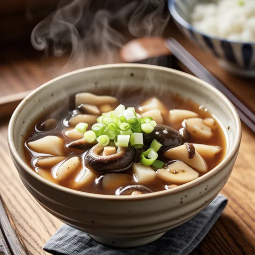 Nagaimo and Nameko Miso Soup
