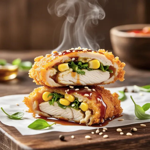 Grilled Chicken Breast and Corn Patties