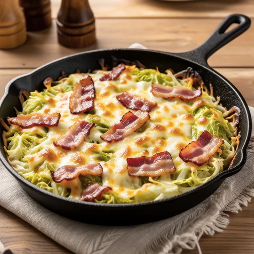 Cabbage and Bacon Cheese Bake