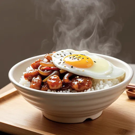 Spicy Stir-fried Fish Cake Rice Bowl