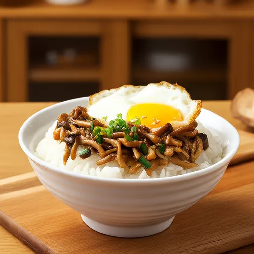 Ciotola di Riso con Funghi Enoki