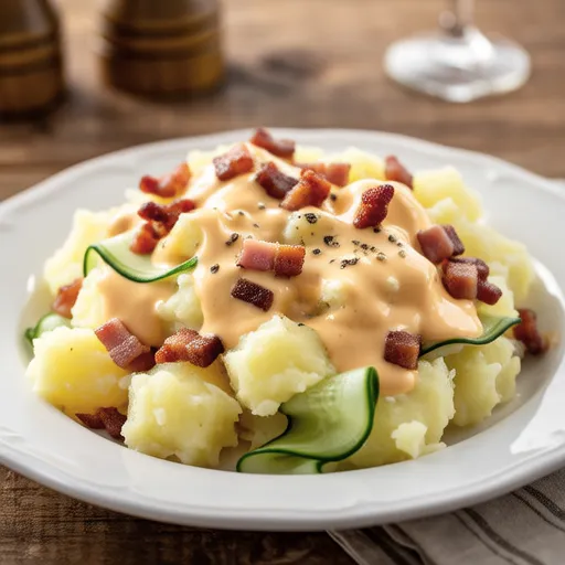 Cheese Potato Salad with New Potatoes and Bacon