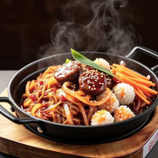 Spicy Stir-fried Korean Blood Sausage (Sundae)