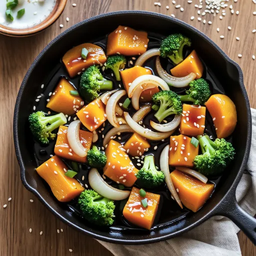 Braised Mini Pumpkin and Broccoli