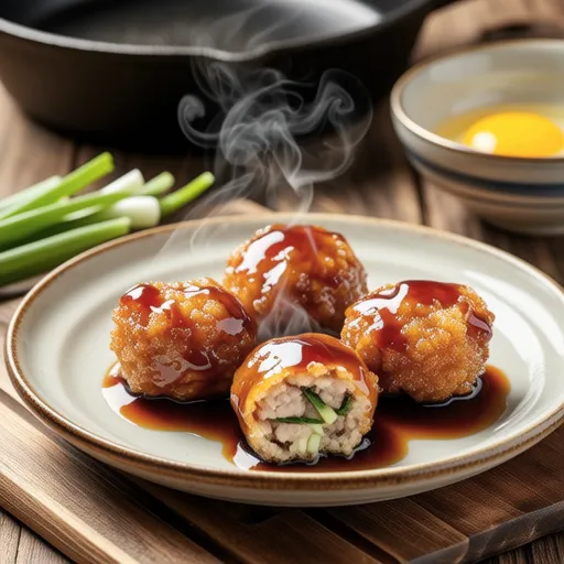 Kaku Tsukune (Square Chicken Meatballs)