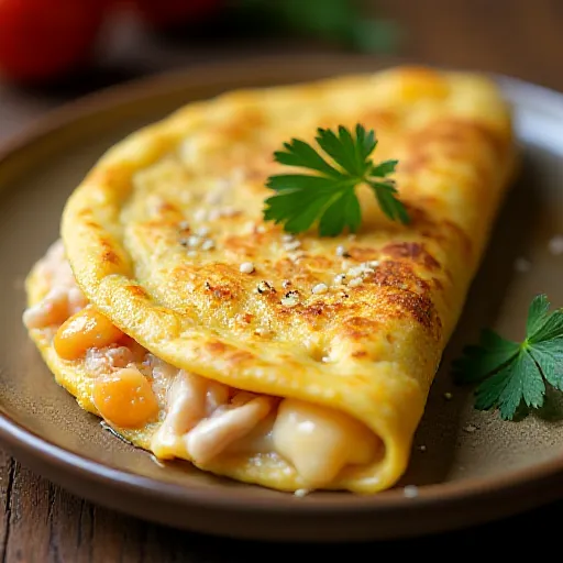 Омлет с сыром и курицей