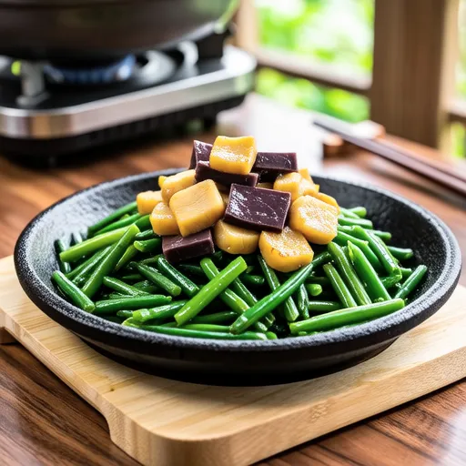 Stir-fried Pea Shoots and Chikuwa with Ume Mayo