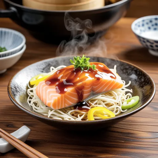 Miso Steamed Salmon with Bean Sprouts