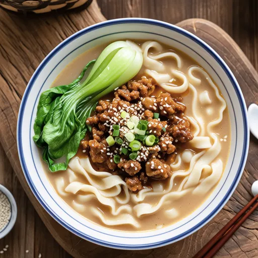 Soy Milk Tantan Soup with Vermicelli and Lettuce