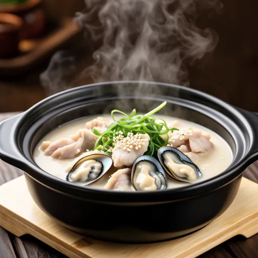 Oyster and Chrysanthemum Sesame Miso Stew