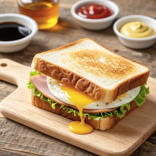 Fried Egg and Ham Cheese Sandwich