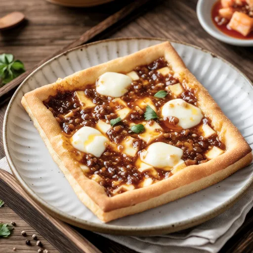 Oil-fried Tofu Pizza Style with Negi Miso