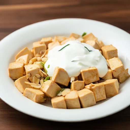 Ensalada de tofu con yogur