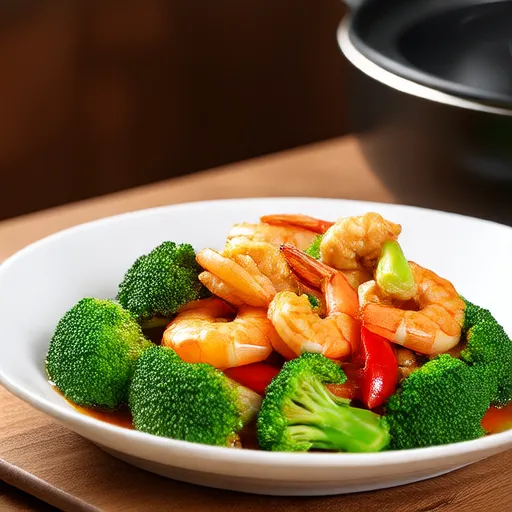 Garlic Broccoli Stir-Fry with Shrimp