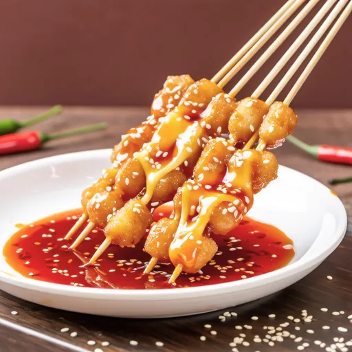 Spicy Sweet Cheese Rice Cake Skewers