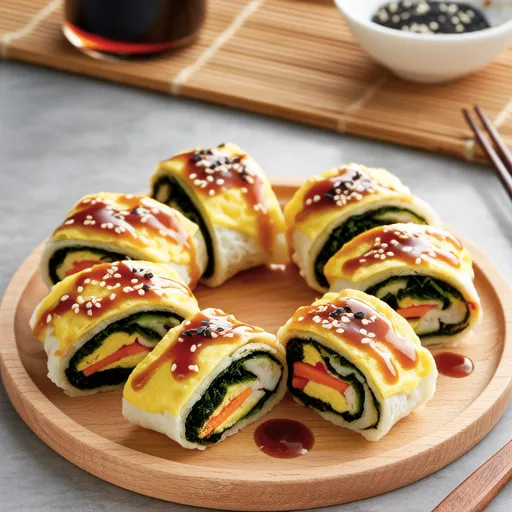 Sweet Carrot Rape Tofu Egg Gimbap