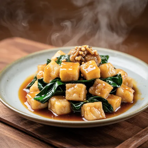 Stir-fried Atsuage and Komatsuna with Chirimen Jako