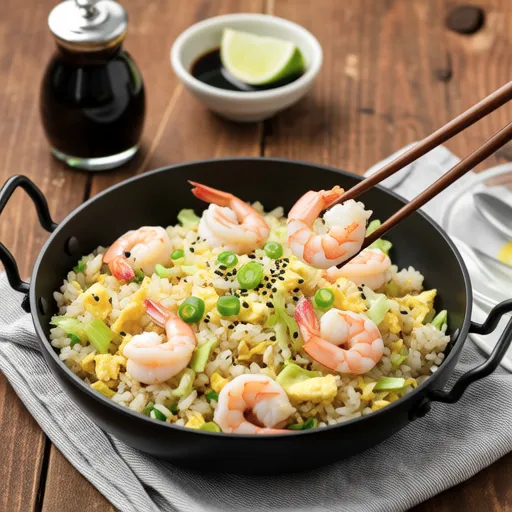 Shrimp and Lettuce Fried Rice