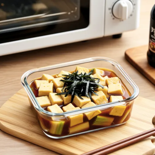 Simmered Bamboo Shoots and Fried Tofu in Microwave