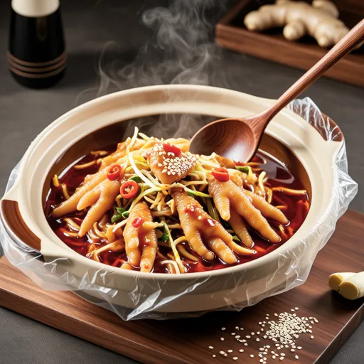 Sasami and Pea Sprouts Spicy Microwave Steamed Dish