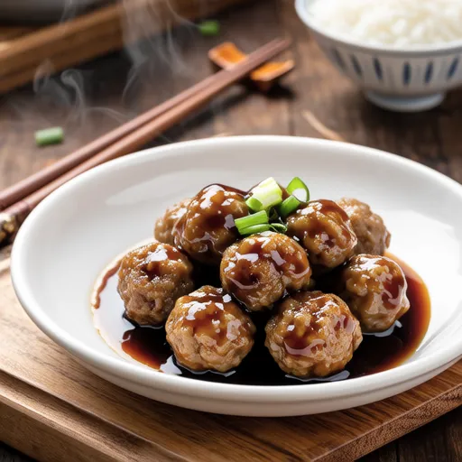 Lotus Root Meatballs with Black Vinegar Sauce
