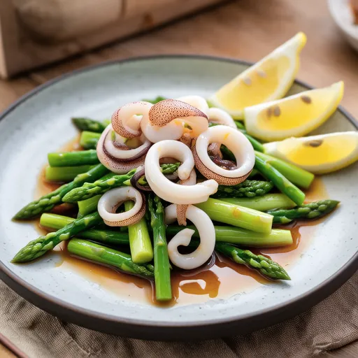 Stir-fried Squid and Asparagus with Salt Lemon