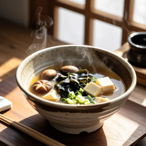 Nametake and Wakame Miso Soup