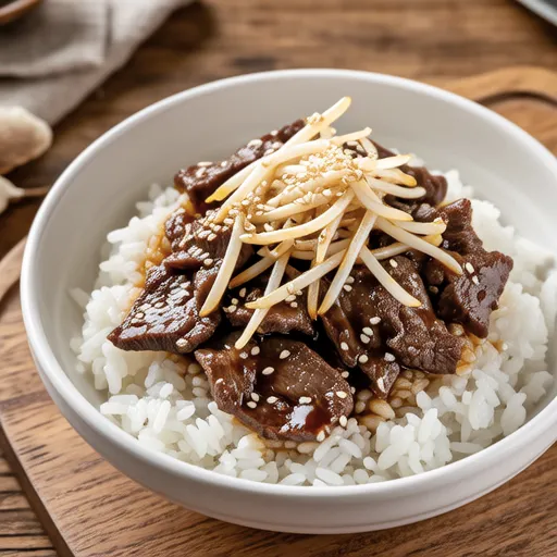 Bean Sprouts and Beef Rice