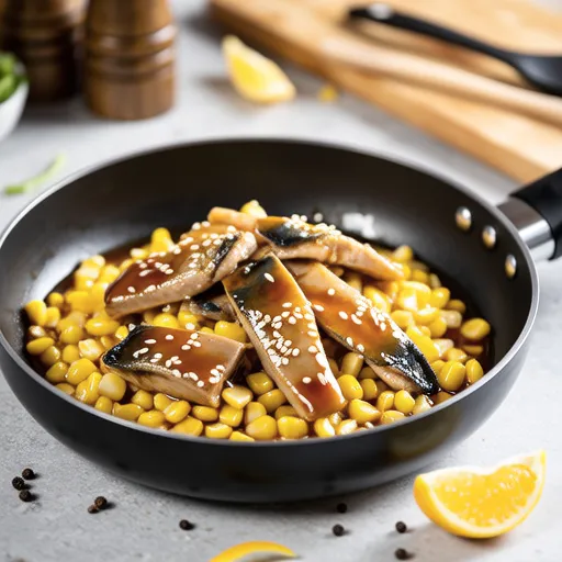 Young Corn and Canned Mackerel Stir-fry with Ponzu