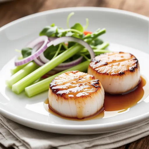 Grilled Scallops and Aromatic Vegetable Salad
