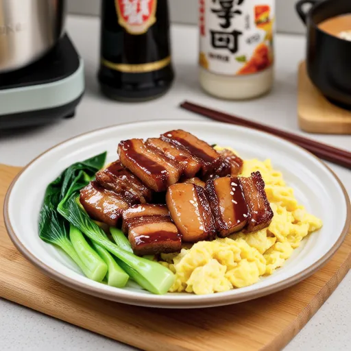Stir-fried Pork, Komatsuna, and Egg
