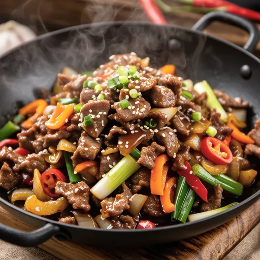 Vegetable Stir-fry with Beef and Pork