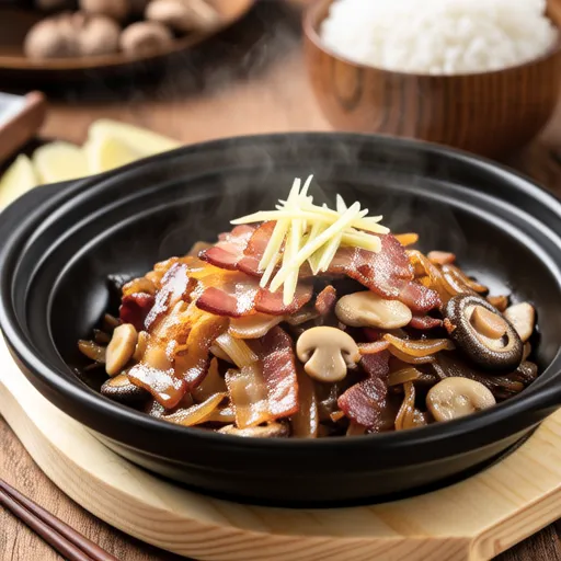 Onion and Bacon Stir-fry with Ginger