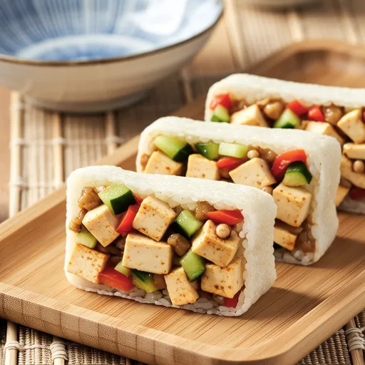 Low-calorie High-protein Tofu Inari Sushi