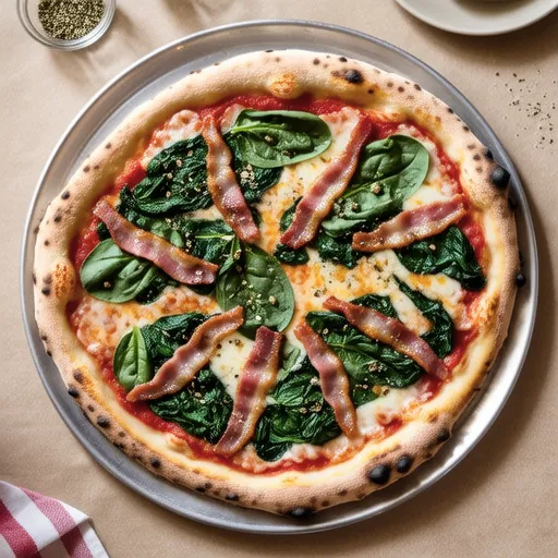 Bacon and Spinach Pizza