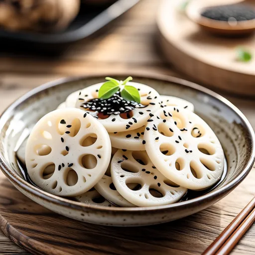 Nutty Lotus Root Black Sesame Salad