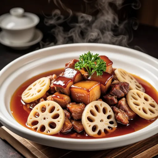 Braised Pork and Lotus Root in Tomato Sauce