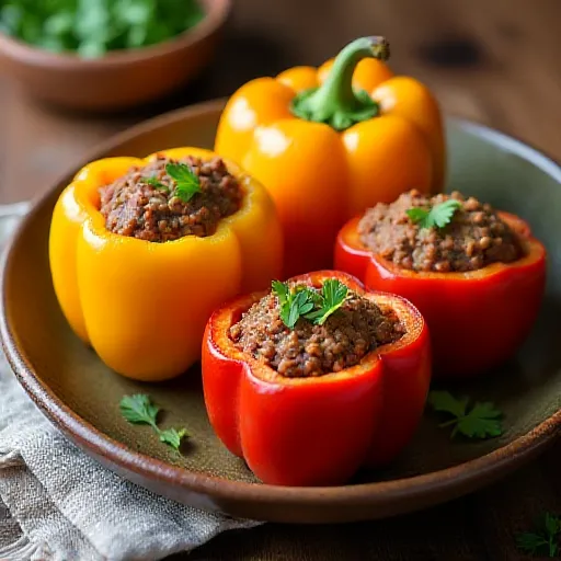 Stuffed Bell Peppers with Ground Meat