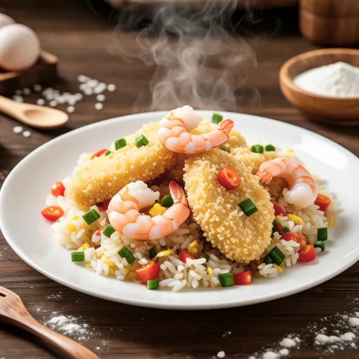 Shrimp Croquette Fried Rice - Crispy Leftover Rice Dish