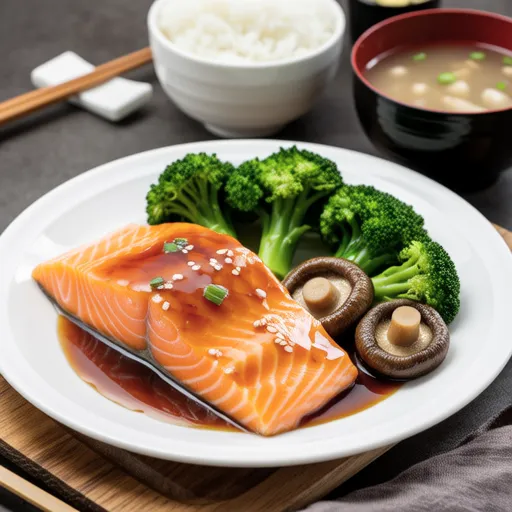 Sweet and Savory Simmered Salmon and Broccoli