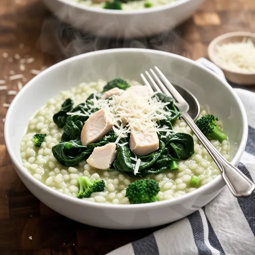 Spinach Soy Milk Chicken Breast Risotto
