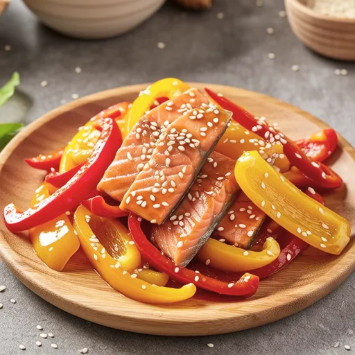 Stir-fried Bell Peppers with Salmon Flakes