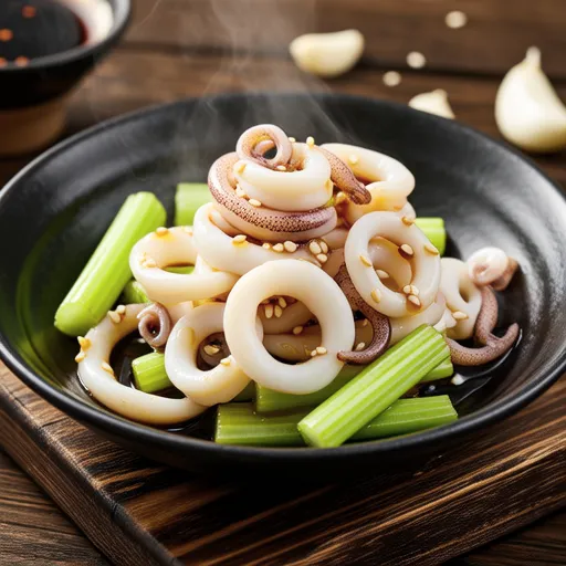 Stir-fried Squid and Celery with Oyster Sauce