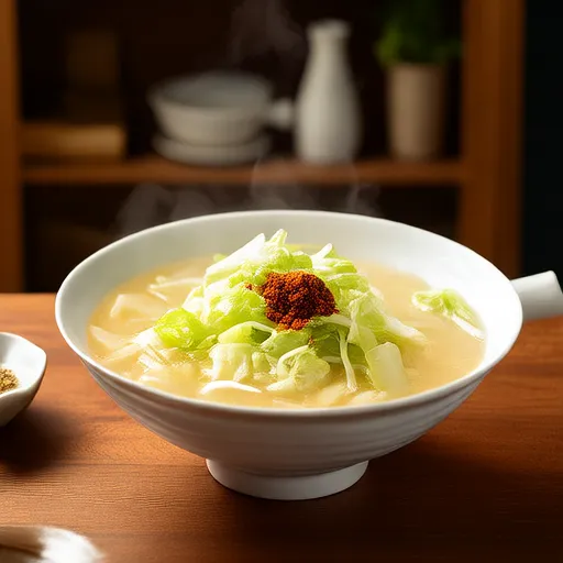 Cabbage and Bean Sprout Miso Soup