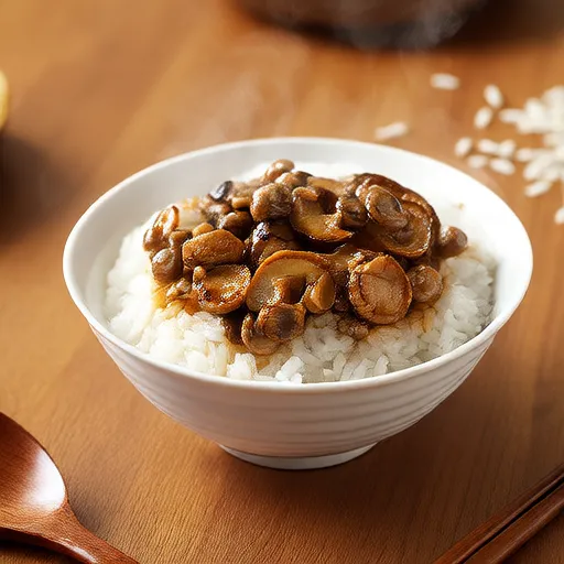 Bol de riz aux champignons enoki