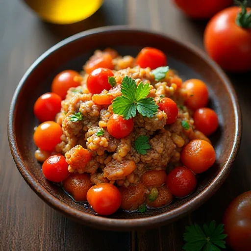 Stir-fried Ground Pork and Tomato with Oyster Sauce