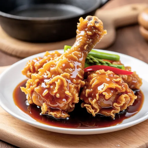 Chicken Thigh Fritters with Balsamic Sauce